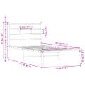 vidaXL Posteľný rám bez matraca s čelom hnedý dub 90x200 cm