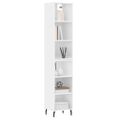 vidaXL Vysoká skrinka lesklá biela 34,5x32,5x180 cm spracované drevo