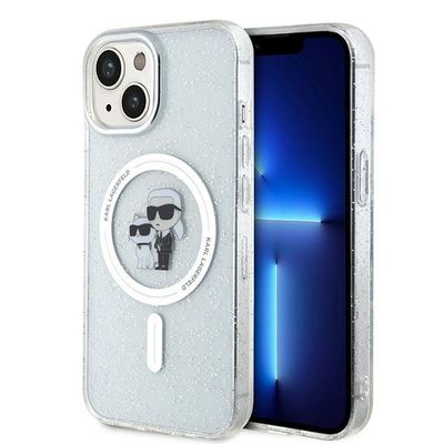 Puzdro Karl Lagerfeld pre iPhone 15 6,1" KLHMP15SHGKCNOT priehľadné HC Magsafe IML KC Glitter