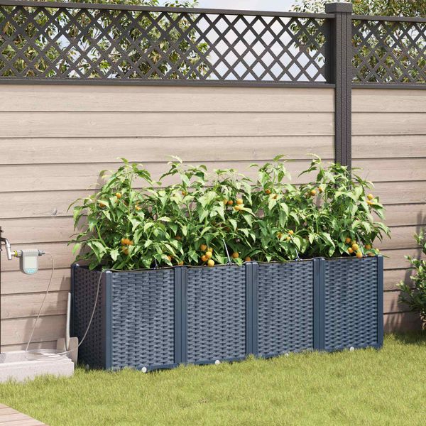 vidaXL Záhradný kvetináč 4 pcs Biely 160 x 40 x 52 cm Plast