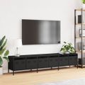 vidaXL TV skrinka čierna 202x39x43,5 cm oceľ valcovaná za studena