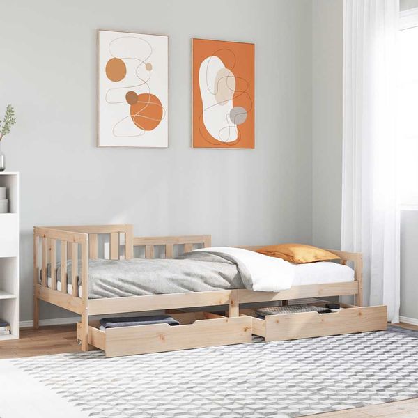 vidaXL Denná posteľ so zásuvkami 90x190 cm masívna borovica