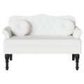 vidaXL Chesterfield lavica Biela 120,5 x 65 x 75 cm Umelá koža