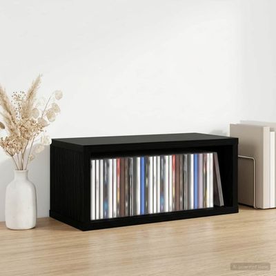 vidaXL Roh na skladovanie CD Čierny dub 40 x 17 x 17 cm