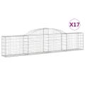 vidaXL Oblúkový gabionový kôš 17 ks 300x30x60/80 cm pozinkované železo