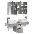 vidaXL Set kabinetov do kúpeľne 4 pcs Betónovo sivá 100 x 14,5 x 70 cm