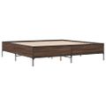 vidaXL Posteľný rám hnedý dub 200x200 cm kompozitné drevo a kov