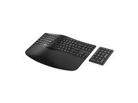 Klávesnica a klávesnicová súprava - rozloženie v 2 zónach, samostatná numerická klávesnica, nízky profil klávesnice, viac zariadení - compact - bezdrôtová - Bluetooth - česká/slovenská - čierna
