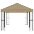 vidaXL Záhradný altánok 6 x 3 m Béžová Polyester a oceľ 190 gsm