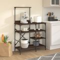 vidaXL Pekárenský regál, hnedý dub 90x40x132 cm, kompozitné drevo+kov
