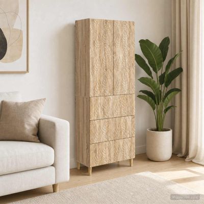 vidaXL Sada skríň 2 ks 66 x 34,5 x 90 cm Kompozitné drevo Dub sonoma