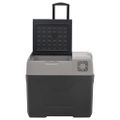 vidaXL Chladiaci box s kolieskom a adaptérom čierno-sivý 50 l PP