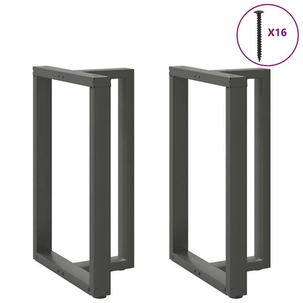 vidaXL Nohy barového stola v tvare T, 2 ks, antracitové, 60x35x(90-91) cm, oceľ