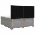 vidaXL Posteľ boxspring s matracom Svetlosivá 200 x 200 cm Látka