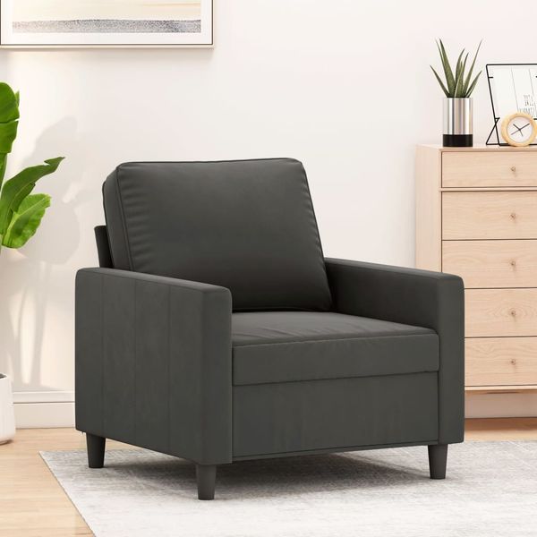 vidaXL Kreslo tmavosivé 60 cm zamat