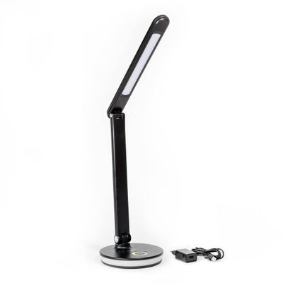 Platinet PDL400RGBB stolná LED lampa 12W stmievateľná, dotykové ovládanie, USB port, čierna