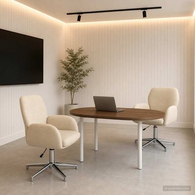 vidaXL Otáčacie stoličky k stolu 2 ks 54 x 58 x 90 cm Krémová Látka