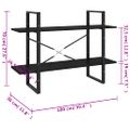 vidaXL Knižnica s 2 policami čierna 100x30x70 cm masívna borovica