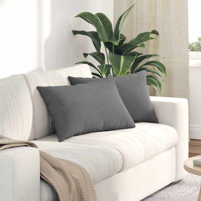 vidaXL Vankúše na pohovku 2 pcs Tmavo šedá 60 x 40 cm látka