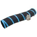 vidaXL Tunel pre mačky v tvare S čierno-modrý 122 cm Polyester