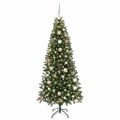 vidaXL Umelý vianočný stromček s 300 LED-i Zelená 180 cm PE a PVC