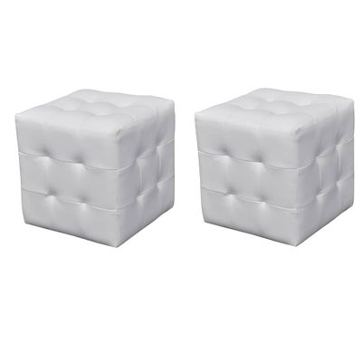 vidaXL Taburetky v tvare kocky, biele