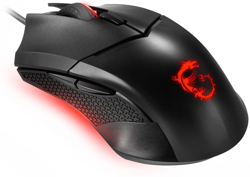 MSI herná myš CLUTCH GM08 Gaming/ 4.200 dpi/ 6 tlačidiel/ USB Myš, herná, drôtová, podsvietená, 4200dpi, 6 tlačidiel, USB, čierna