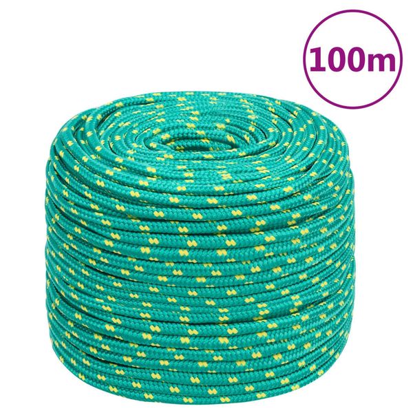 vidaXL Lodné lano zelené 10 mm 100 m polypropylén
