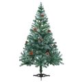 vidaXL Mrazom pokrytý osvetlený vianočný stromček+gule a šišky 150 cm