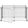 vidaXL 8-panelová klietka pre domáce zvieratá čierna 70x35x35 cm oceľ