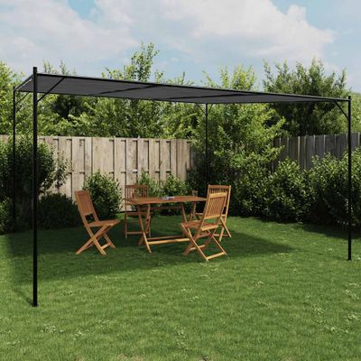 vidaXL Altánok antracitový 4x4 m 180 g/m² látka a oceľ