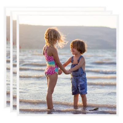 vidaXL Fotorámiky na stenu, koláž 3 ks, biele 50x50 cm, MDF