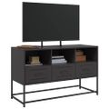 vidaXL TV skrinka čierna 100,5x39x60,5 cm oceľ