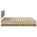 vidaXL Rám postele Sonoma dub 200 x 200 cm Kompozitné drevo