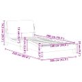 vidaXL Rám postele Dover tmavosivá 100x200 cm látka