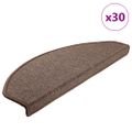 vidaXL Schodové rohože 30 ks 65x24x4 cm kávovo hnedé polkruhové veľké