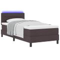 vidaXL Posteľ s pružinovým rámom Tmavohnedá 90 x 200 cm látka