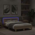 vidaXL Rám postele s LED pásikmi Sonoma 137 x 190 cm Kompozitné drevo