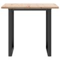 vidaXL Jedálenský stolík v tvare O 90x90x75,5 cm borovica a oceľ