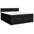 vidaXL Posteľný rám boxspring s matracom čierny 180x200 cm látka