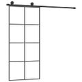 vidaXL Posuvné dvere s kovaním ESG sklo a hliník 90x205 cm