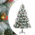vidaXL Umelý vianočný stromček Zelená a biela 240 cm PVC, kov a plast
