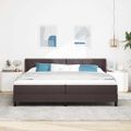 vidaXL Posteľ s pružinovým rámom Tmavohnedá 200 x 200 cm látka