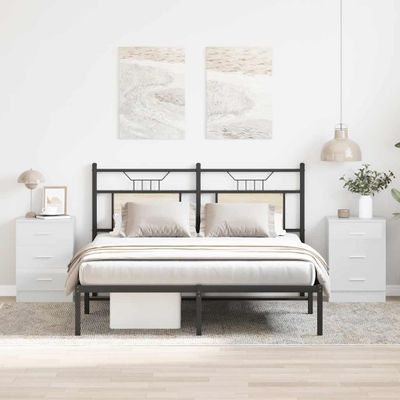 vidaXL Nočné stolíky 2 ks, lesklé biele 38x35x56 cm, kompozitné drevo