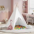 vidaXL Teepee stan Biela 120 x 120 x 150 cm Textil a plast