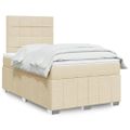 vidaXL Boxspring posteľ s matracom krémová 120x190 cm látka