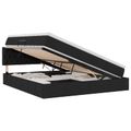 vidaXL LED úložná posteľ s matracom Čierna 180 x 200 cm Látka