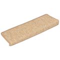 vidaXL Schodové rohože 15 ks 65x21x4 cm svetlohnedé s obdĺžnikovým okrajom