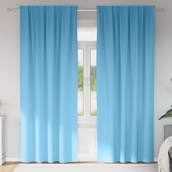 vidaXL Záclony na zatemnenie s krúžkami 2 pcs Svetlomodrá 225 x 140 cm