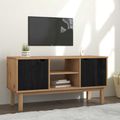 vidaXL TV stolík OTTA 113,5 x 43 x 57 cm Čierna Borovicový masív